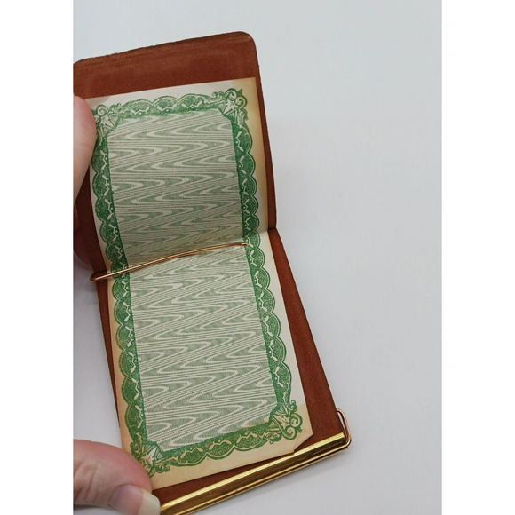 Vintage Schenley Whiskies Pig Skin Wallet Billfold Money Clip Advertising Tan - Picture 6 of 8